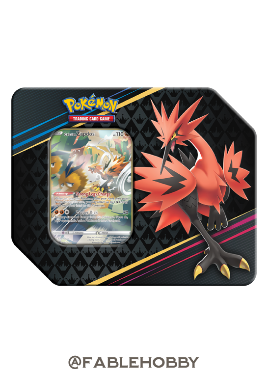 Pokémon Crown Zenith Galarian Zapdos Tin