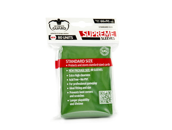 Ultimate Guard Supreme Sleeve Standard Green 80ct